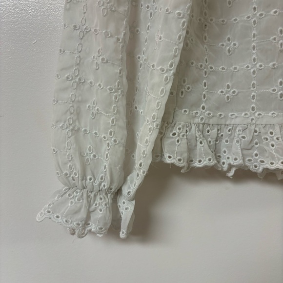 H&M eyelet lace long sleeve top size small - Picture 3 of 6